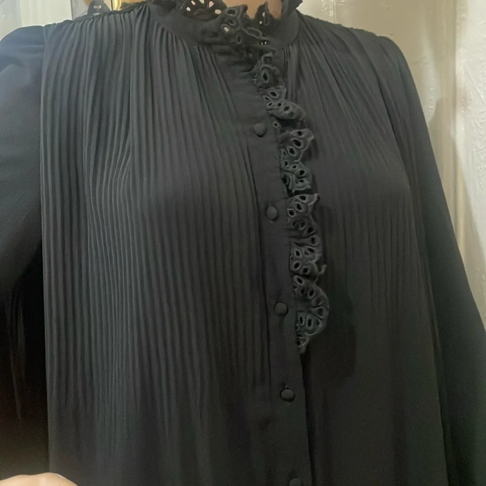 Se’zane Elegant mini Black Dress long sleeve